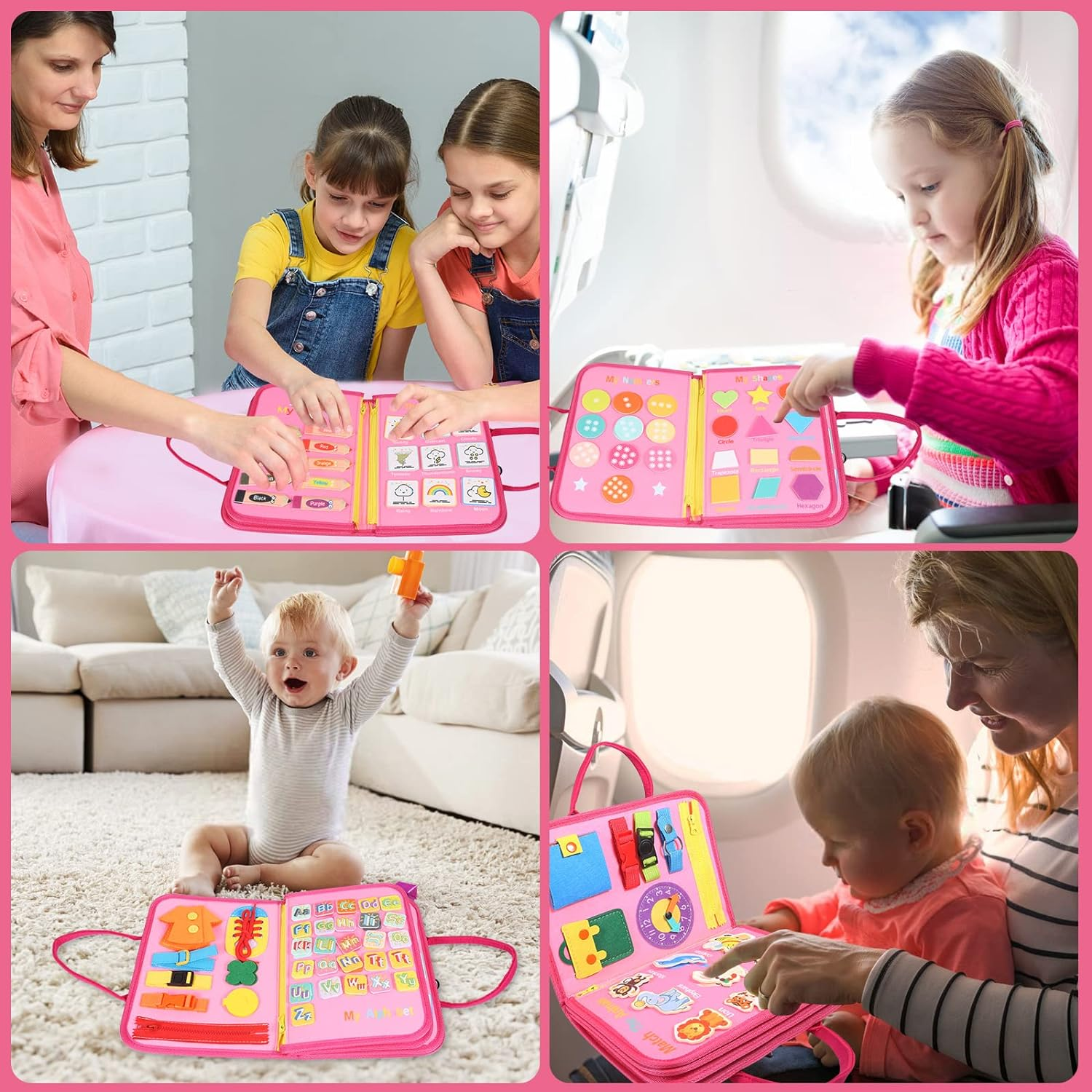 Busy Board 7 In 1 Toddler Busy Board For 3+ Years Old 91Pcs Montessori Board For Toddler To Learn Fine Motor Skills Sensory Board For Toddlers Preschool