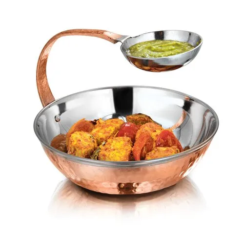 Copper Stainless Steel Hammered Round Chip &Amp; Dip For Restaurant Size: 16.5&Quot; Cm - Dia