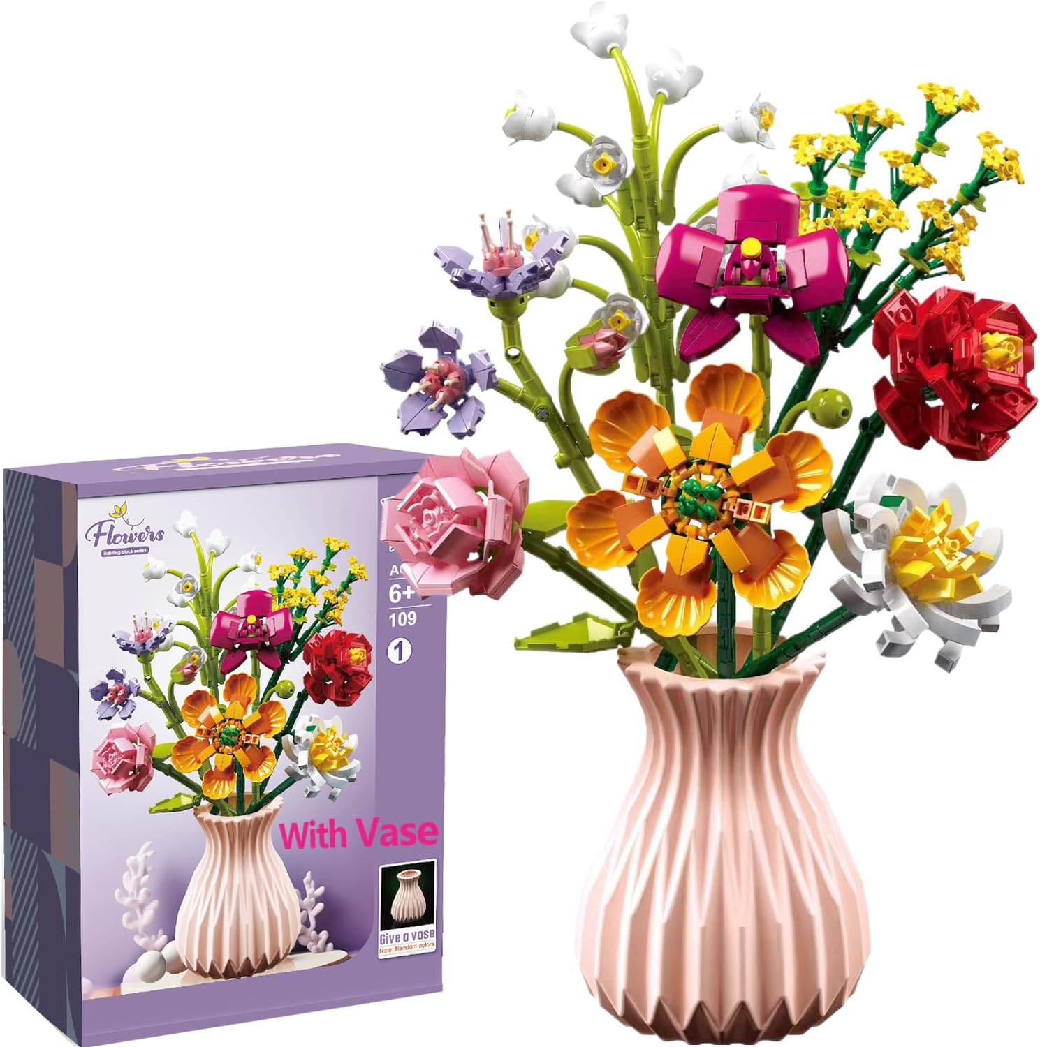 Cute Mini Flower Bouquet Building Sets, Bricks Artificial Flowers With Vase Diy Unique Decoration Home, 756 Pieces Botanical Collection And Table Art For Adults, Ages 6-12 Years Old Girl For Gift 4 Cute Mini Flower Bouquet Building Sets, Bricks Artificial Flowers With Vase Diy Unique Decoration Home, 756 Pieces Botanical Collection And Table Art For Adults, Ages 6-12 Years Old Girl For Gift