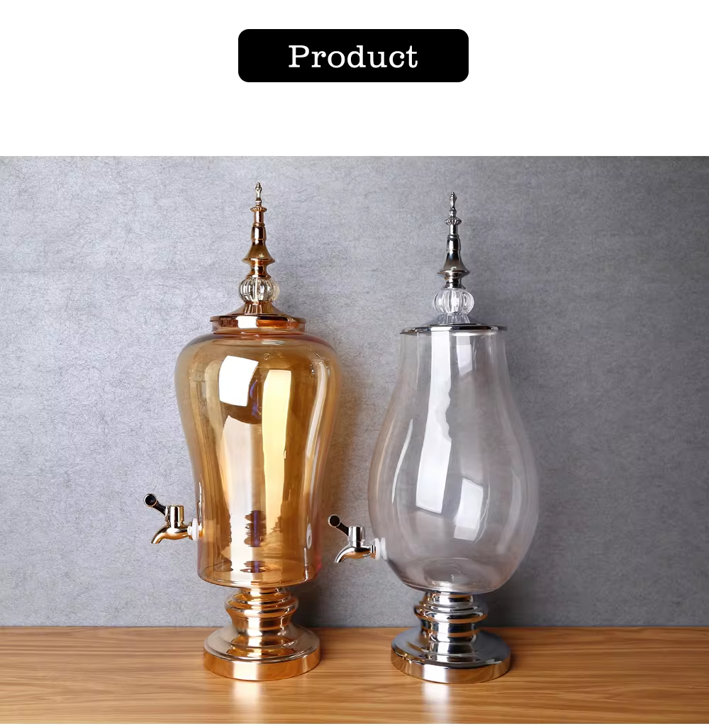 European Electroplated Faucet Wine Glass Beverage Dispenser Bottle Container For Hotel Buffet 5 European Electroplated Faucet Wine Glass Beverage Dispenser Bottle Container For Hotel Buffet