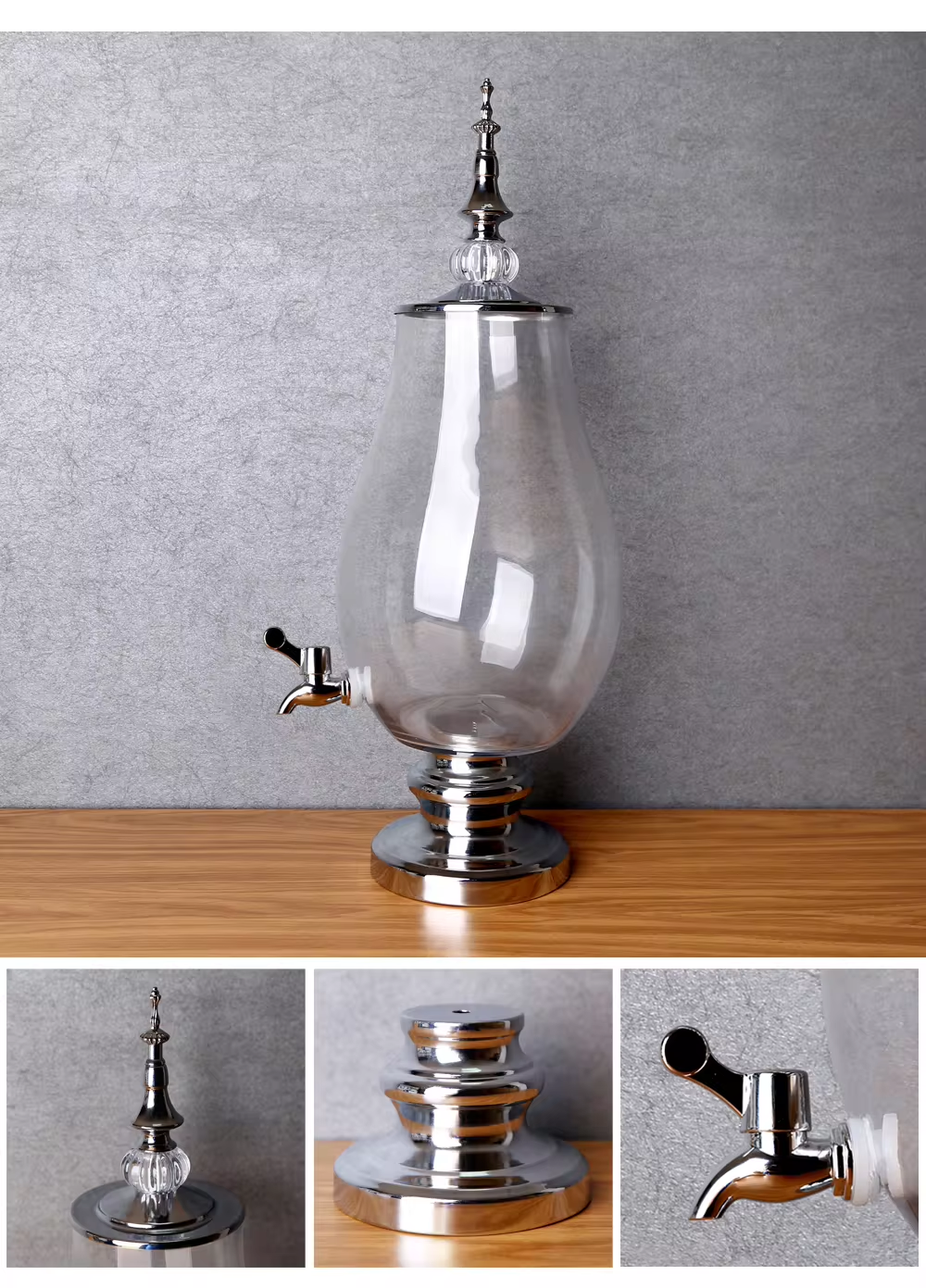 European Electroplated Faucet Wine Glass Beverage Dispenser Bottle Container For Hotel Buffet 8 European Electroplated Faucet Wine Glass Beverage Dispenser Bottle Container For Hotel Buffet