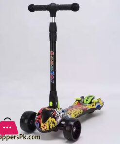Folding Handlebar Anti Skid Double Bottom Plate Cool Spray Children's Scooter on Both Sides