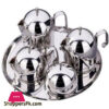 Korkmaz Pera Modern Stainless Steel 9 Pcs Tea Coffee Set With Tray Turkey Made