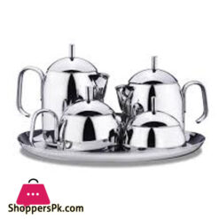 Korkmaz Pera Modern Stainless Steel 9 Pcs Tea Coffee Set With Tray Turkey Made