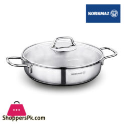 Korkmaz Perla Stainless Steel Short Casserole 26x7 cm