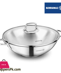 Korkmaz Perla Stainless Steel Wok 28x8.5 cm 3.3 lt Turkey Made