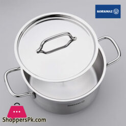 Korkmaz Stainless Steel Alfa Pot Triplex Capsule Base 28X14 Cm
