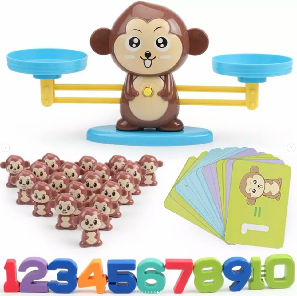 Montessori Math Toy Digital Monkey Balance Scale Number Board Game Kids Toy