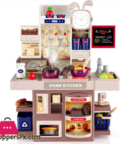 Play Kitchen Toys, Kids Kitchen Playset with Real Sounds & Lights, Kitchen Set Toy for Toddlers 1-3, Play Kitchen Accessories for Girls Boys Ages 2 - 6 Years