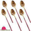 Red+Gold 6 Piece Fancy Table Spoon Set Cc-004