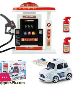 Simulated Gas Station & Car Playset Toy For Kids