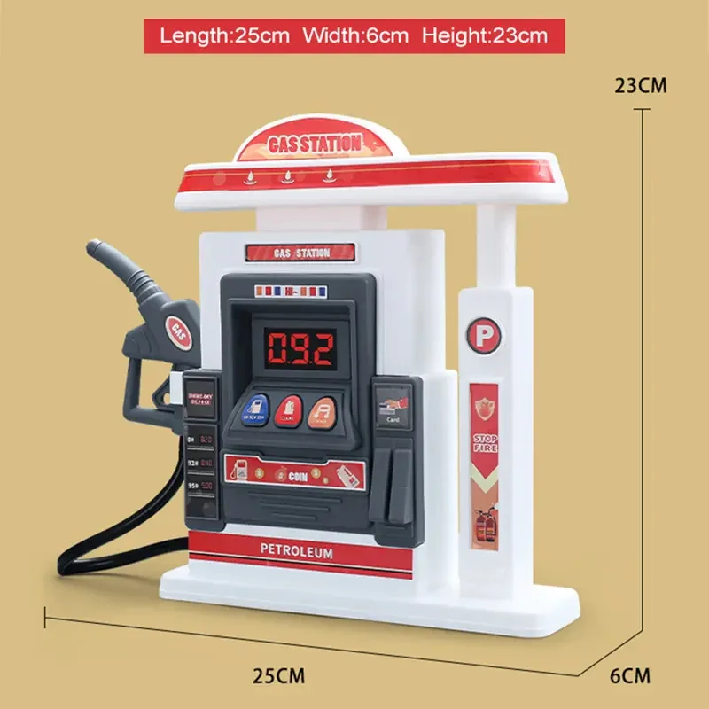 Simulated Gas Station &Amp; Car Playset Toy For Kids