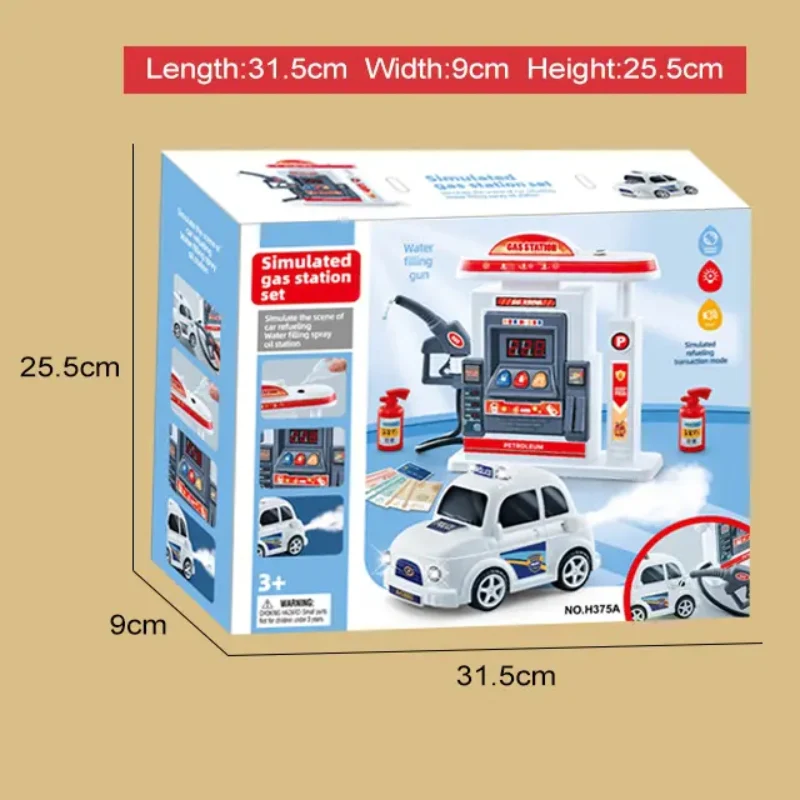 Simulated Gas Station &Amp; Car Playset Toy For Kids