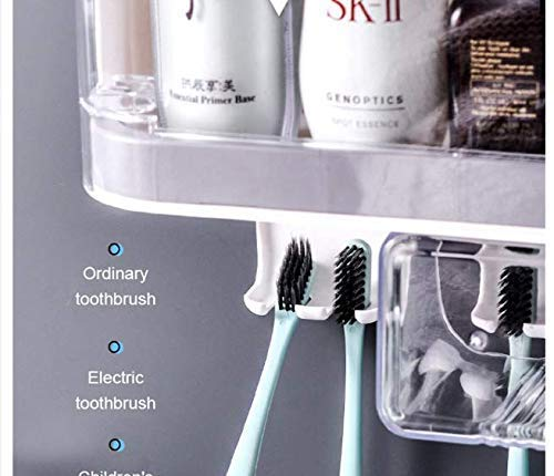 Wall Mount Shelf Bathroom Accessories Cosmetic Organizer Toothbrush Holder Toothpaste Dispenser