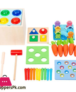 Wooden Activity Cube Montessori Toys for 12M+
