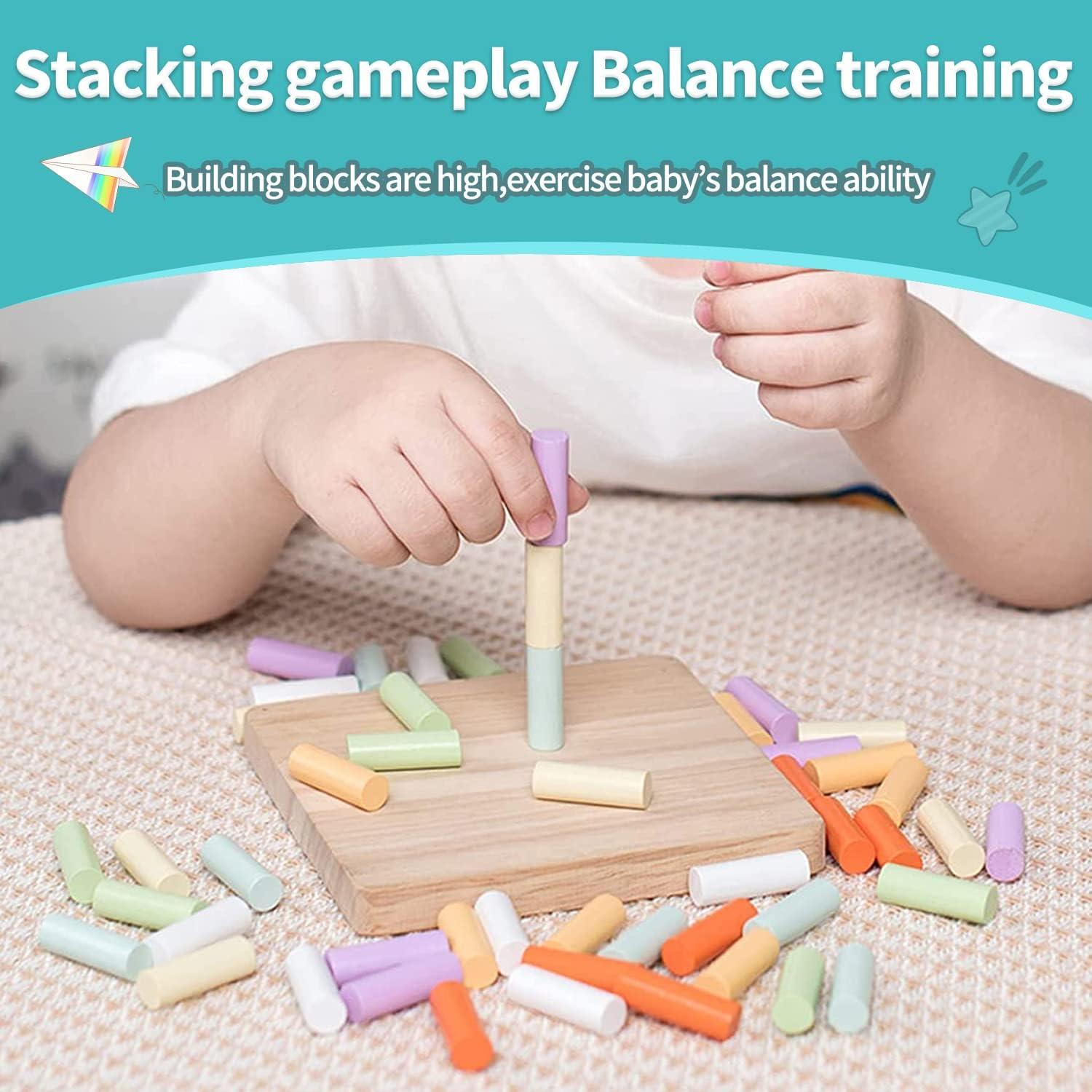 Wooden Pegboard For Toddlers, Montessori Education Toys Sorter&Amp; Stacking Toys For Boys Girls, Fine Motor Skills Toys, Hand-Eye Coordination Wooden Stick