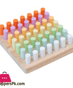 Wooden Pegboard for Toddlers, Montessori Education Toys Sorter& Stacking Toys for Boys Girls, Fine Motor Skills Toys, Hand-Eye Coordination Wooden Stick