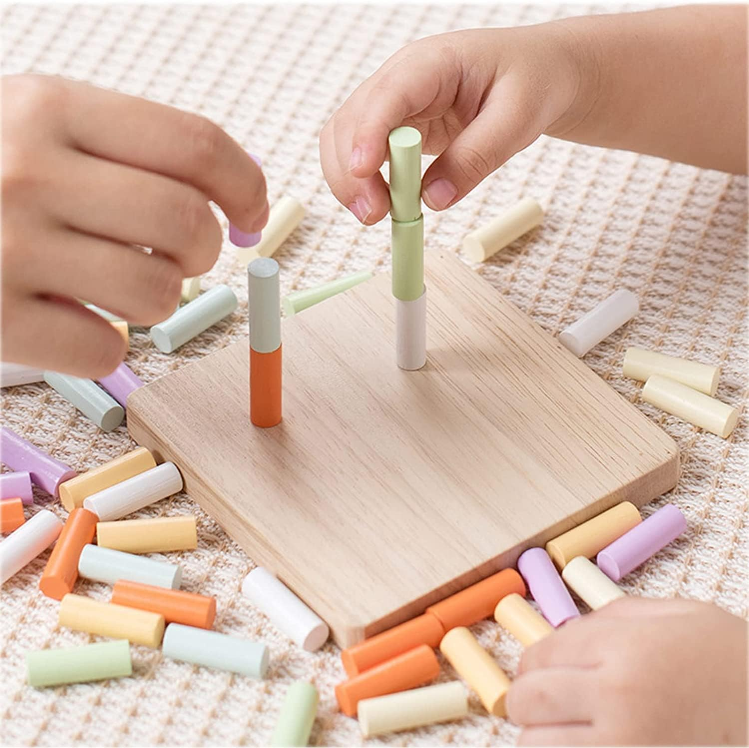 Wooden Pegboard For Toddlers, Montessori Education Toys Sorter&Amp; Stacking Toys For Boys Girls, Fine Motor Skills Toys, Hand-Eye Coordination Wooden Stick