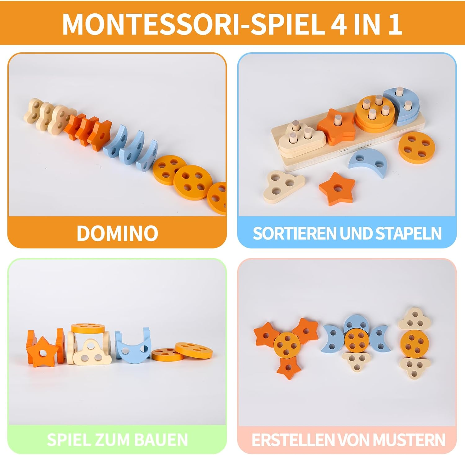 Wooden Sorting &Amp; Stacking Toys Geometric Shapes Sorting And Stacking Block Board Shape Color Recognition Blocks Matching Puzzle