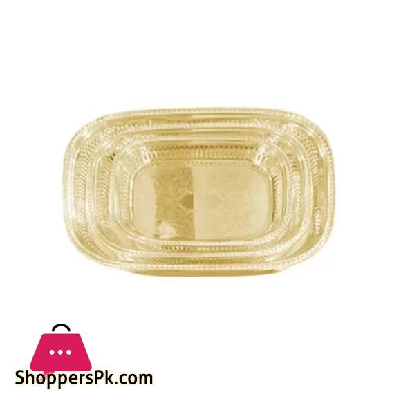 Serving Tray Set Of 3 Gold/Silver 3 Serving Tray Set Of 3 Gold/Silver