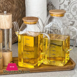 High Quality Glass Oil Bottlesoy Sauce Vinegar Dispenser Anti-Leakage Oil Tank With Side Handle