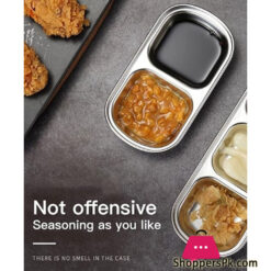 2 Compartment Stainless Steel Sauce Plate Silver Gst2056