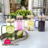 2 Pcs Square Glass Straw Mug Cup With Stylish Color Handle Straw And Bamboo Lid For Hot &Amp; Cold Drinks