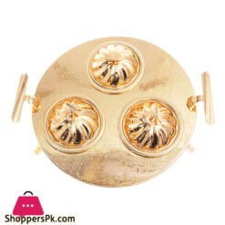 3 Section Dry Fruit / Candy Serving Set Full Gold Ht210749