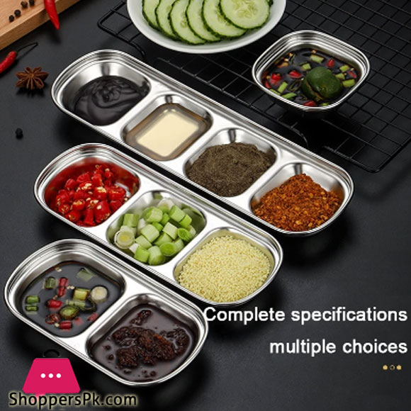 4 Compartment Stainless Steel Sauce Plate Gold Gst2062