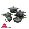 Kc67 12 Piece Cook Set Black Green