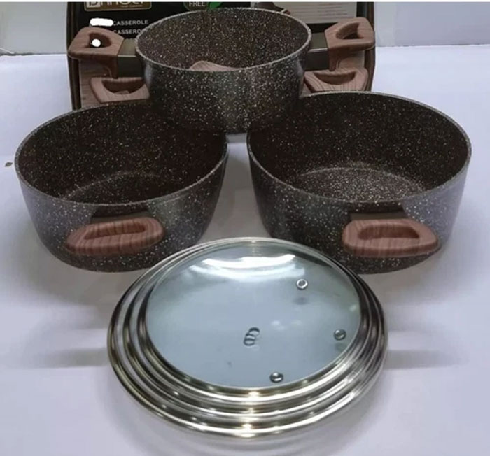 Baroly Germany Brand Granite Cookware Set, 24, 28, 32Cm, Premium Quality