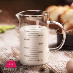 Techmanistan Measuring Glass Jug With Handle Wooden Lid Glass Measuring Jug Glass Measuring Cup With Scale Measure