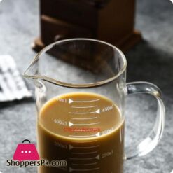 Techmanistan Measuring Glass Jug With Handle Wooden Lid Glass Measuring Jug Glass Measuring Cup With Scale Measure