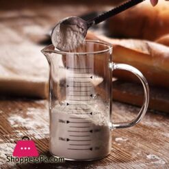 Techmanistan Measuring Glass Jug With Handle Wooden Lid Glass Measuring Jug Glass Measuring Cup With Scale Measure