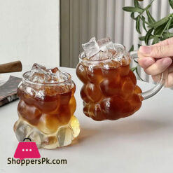 Creative Glass Mug With Handle Retro Coffee Milk Cup Transparent Breakfast Cups Wine Latte Cocktail Glasses