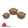 Food Warmer Hotpot Set Brown Gold (Set Of 3) Jn2301