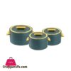 Food Warmer Hotpot Set Green &Amp; Gold (Set Of 3) Jy-008