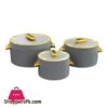 Food Warmer Hotpot Set Grey & Gold (Set of 3) JY-009
