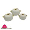 Food Warmer Hotpot Set White &Amp; Gold (Set Of 3) Jn2301