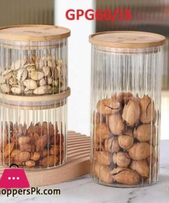 Pcs Wooden Lid Jar Set High Quality Made For Dry Fruit Nd Kitchen Ware Items
