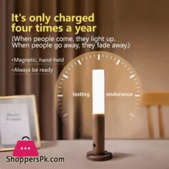 Led Wood Night Light Pir Motion Sensor Magnetic Wall Lamp Usb Rechargeable Lights Home Staircase Bedroom Lamp Bedside Lighting