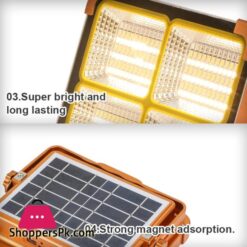 New Led Work Light 2In1 Handheld Solarusb Electricity Charging Light Emergency Light Floodlight Whitered Light Camping Light Spotlight