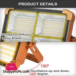 New Led Work Light 2In1 Handheld Solarusb Electricity Charging Light Emergency Light Floodlight Whitered Light Camping Light Spotlight