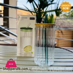Juice Glass With Straw 1Pc Air Tight Straw Juice Jar 420Ml Epb78L1 High Quality Borosilicate Made Glass Light In Weigh Can Use In Everyday Drink