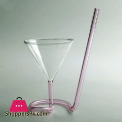 Spiral Straw Molecular Cocktail Glass Transparent 