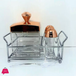 Sugar Pot And Pepper Set Of 3Pcs Gold Sb2068