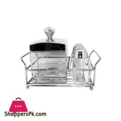 Sugar Pot And Pepper Set Of 3Pcs Silver Sb2067