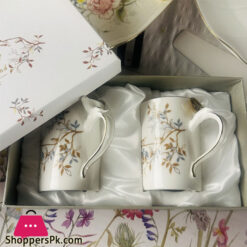 Angela 2Pcs Bird &Amp; Flower Design Mugs Set Brd373