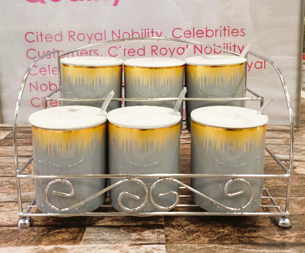 Ceramic Spice Rack Set Of 6 Plastic Lid