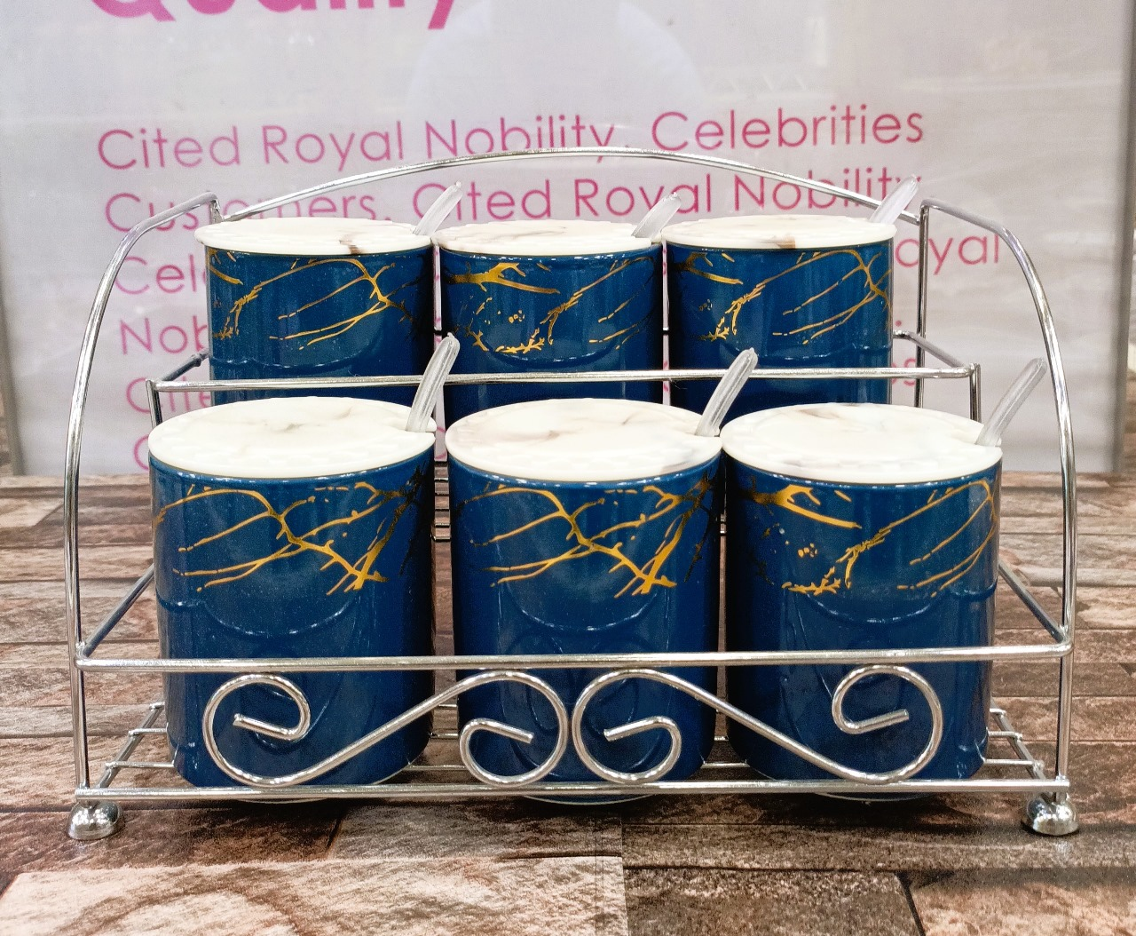 Ceramic Spice Rack Set Of 6 Plastic Lid